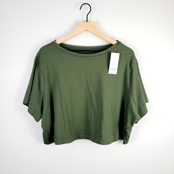 Wild Fable Green Crop Tee BNWT 4x - Picture 2 of 6